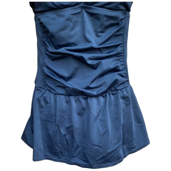 Jantzen One Piece Skirt Swimsuit Ruched Retro Swim dress Bathing Suit size 8 - Picture 8 of 11